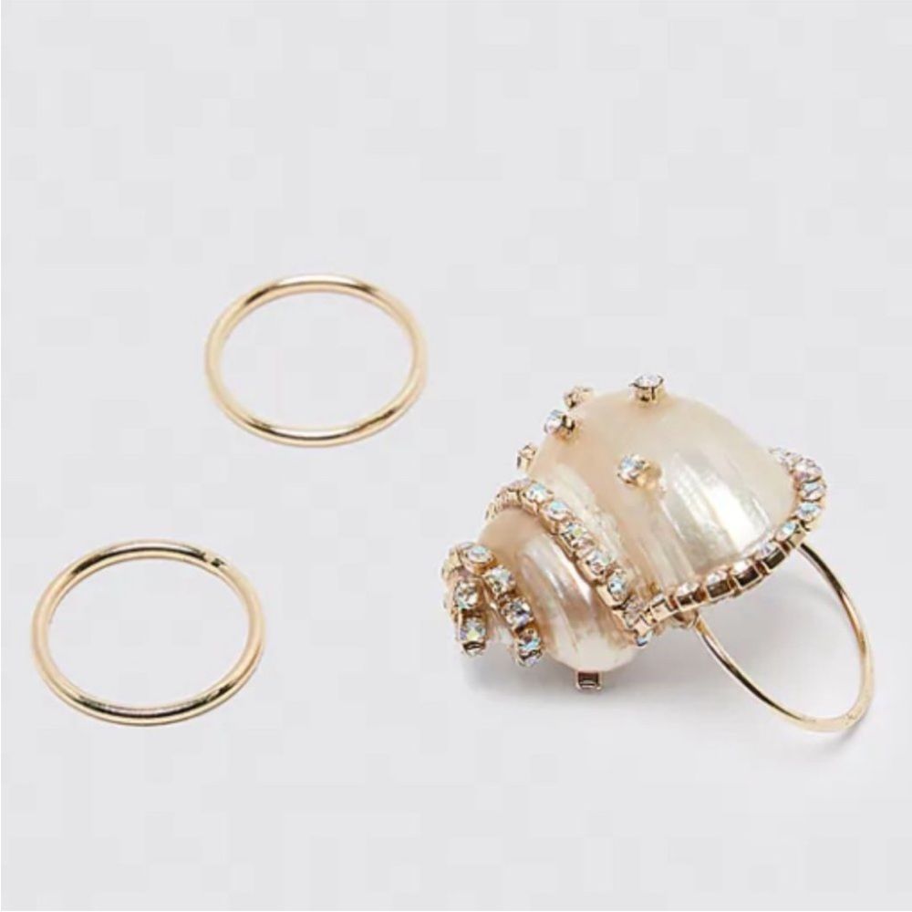 💫NWT💫 ZARA Special Edition Shell Collection Set of 3 Rings